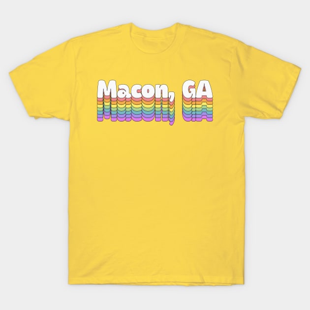 Macon, GA //\\// Retro Typography Design T-Shirt by DankFutura